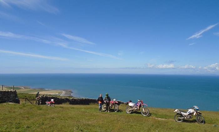 Riders taking a break on perfect summer day